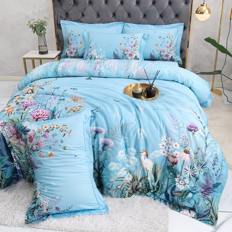 Egyptian Cotton Duvet Cover Set (500 TC) – Azure Bloom