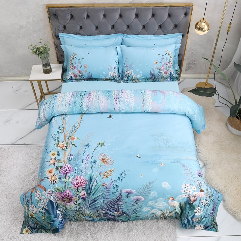 Egyptian Cotton Duvet Cover Set (500 TC) – Azure Bloom