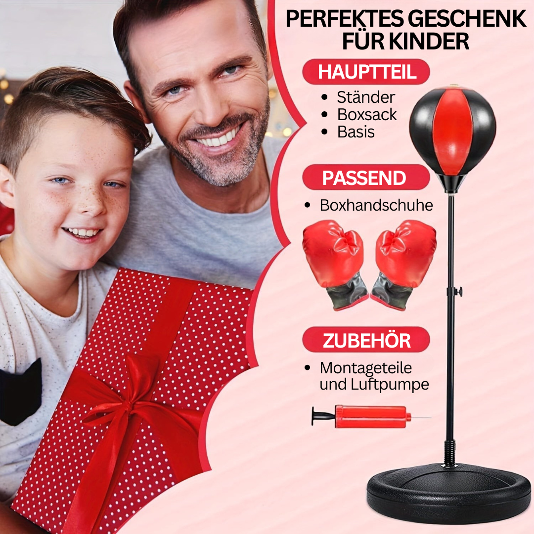 Kiddobox Set – Verstellbarer Boxsack mit Handschuhen für Kinder
