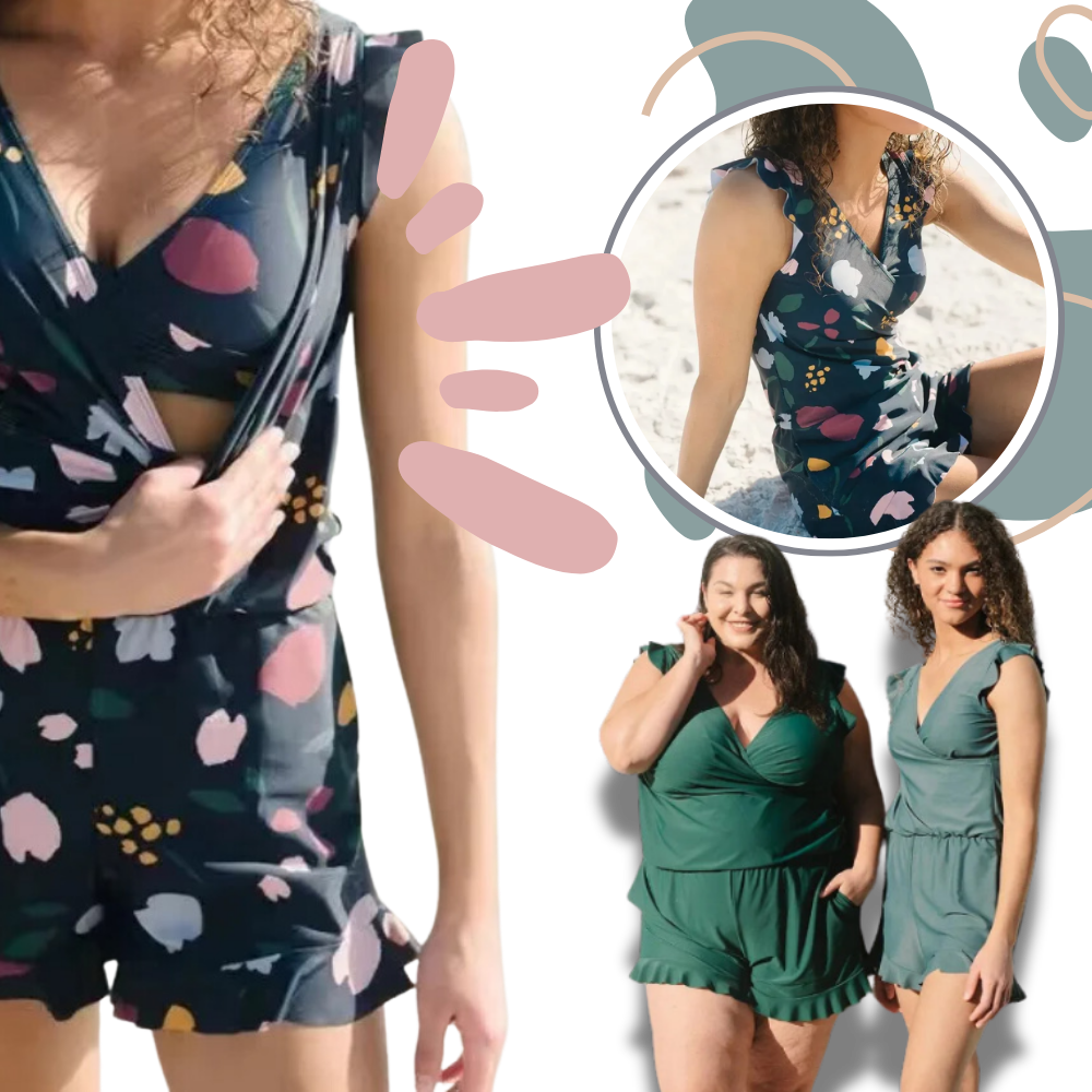 Vielseitiger Badeanzug mit integriertem BH für perfekte Strandmomente