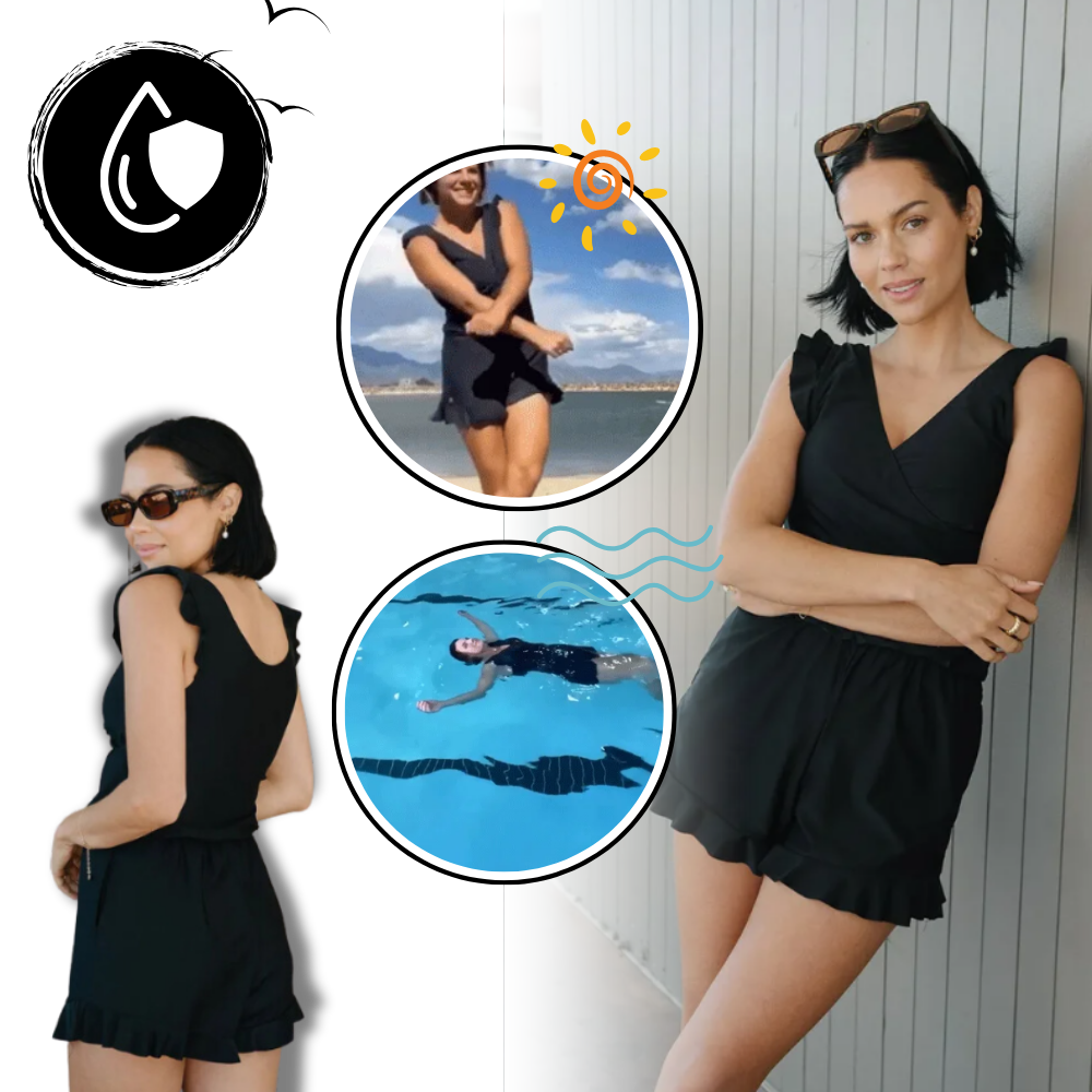 Vielseitiger Badeanzug mit integriertem BH für perfekte Strandmomente