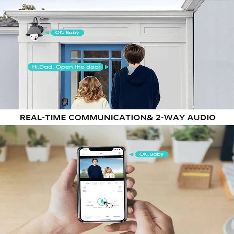 Smart 360° Security Camera with HD 1080P and Light Source