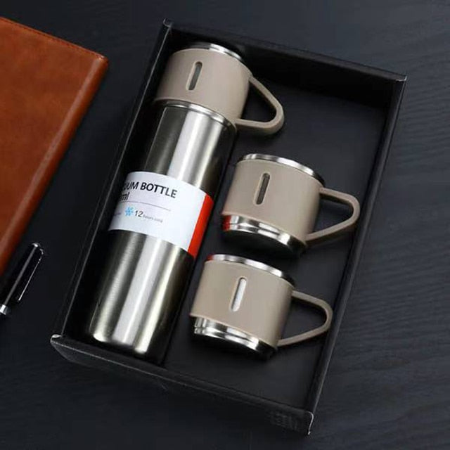 Double-walled stainless steel vacuum flask for coffee