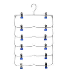 Platzsparender Hosenorganizer aus Edelstahl mit 12 Clips