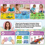 Race Track Puzzle with Building Blocks for Children