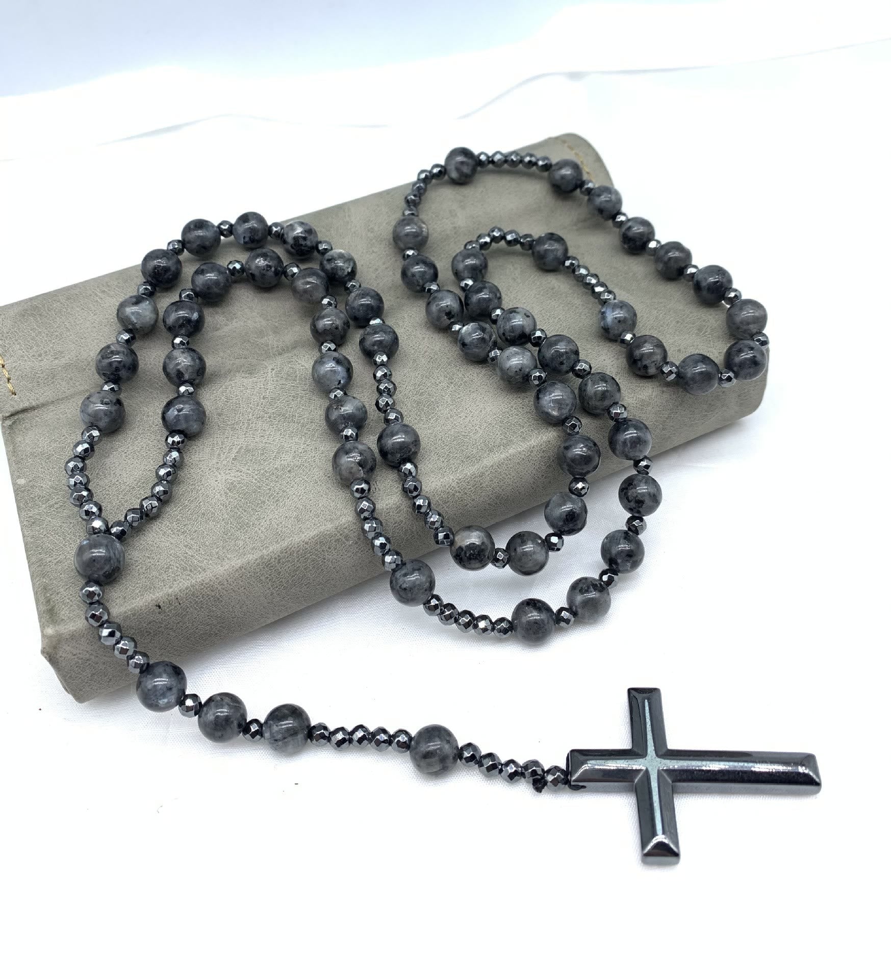 Spiritual Pendant with Tiger's Eye and Lapis Lazuli – Rosary for Men