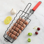 Grillprofi Hotdog-Korb | Abnehmbarer Grillkäfig aus Edelstahl | Ergonomischer Holzgriff | Tragbares Grillzubehör