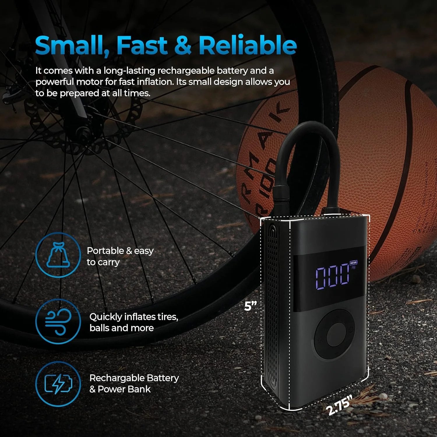 Portable Electric Air Compressor with Digital Display