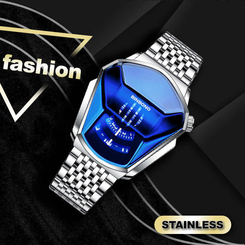 Elegant Men's Quartz Wristwatch with Diamond Surface