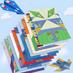 Paper airplane kit including instructions