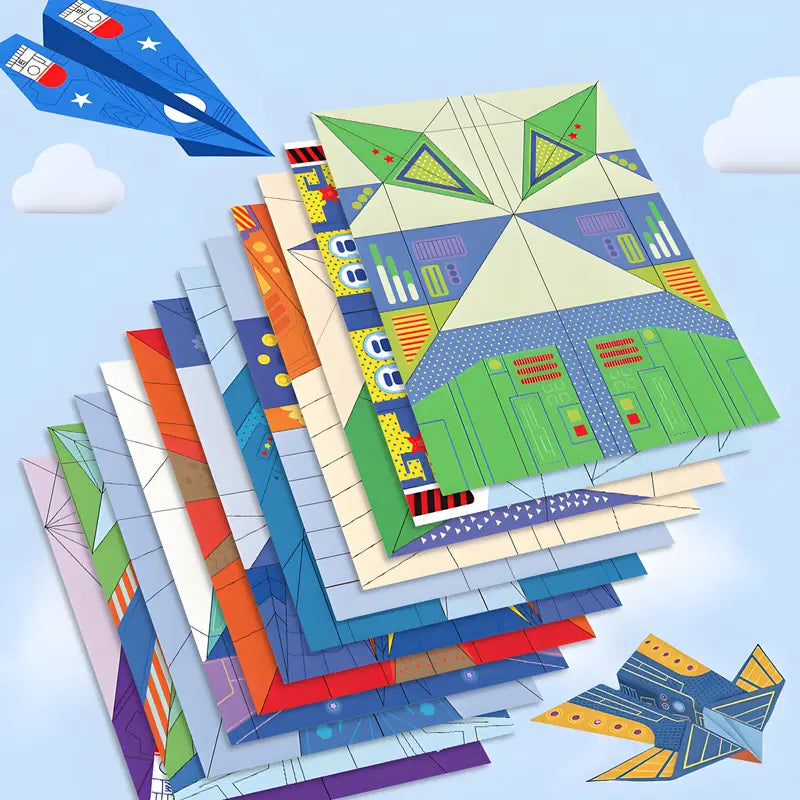 Paper airplane kit including instructions