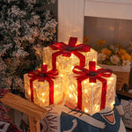 Leuchtende Geschenkboxen – Set mit 3 LED-Weihnachtsgeschenken für drinnen und draußen