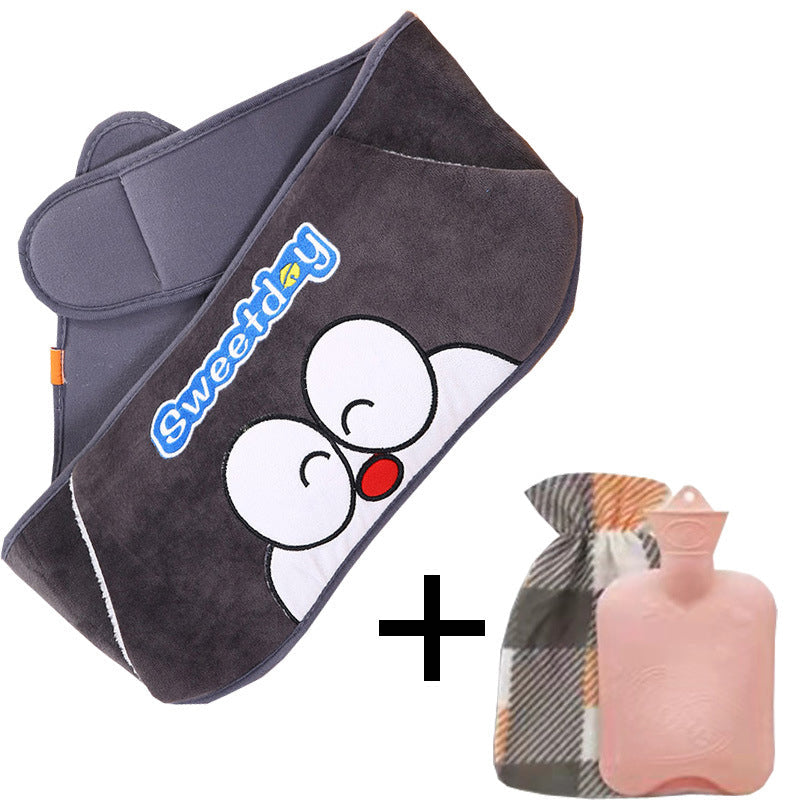 Plush Hot Water Bottle Belt for Pain Relief