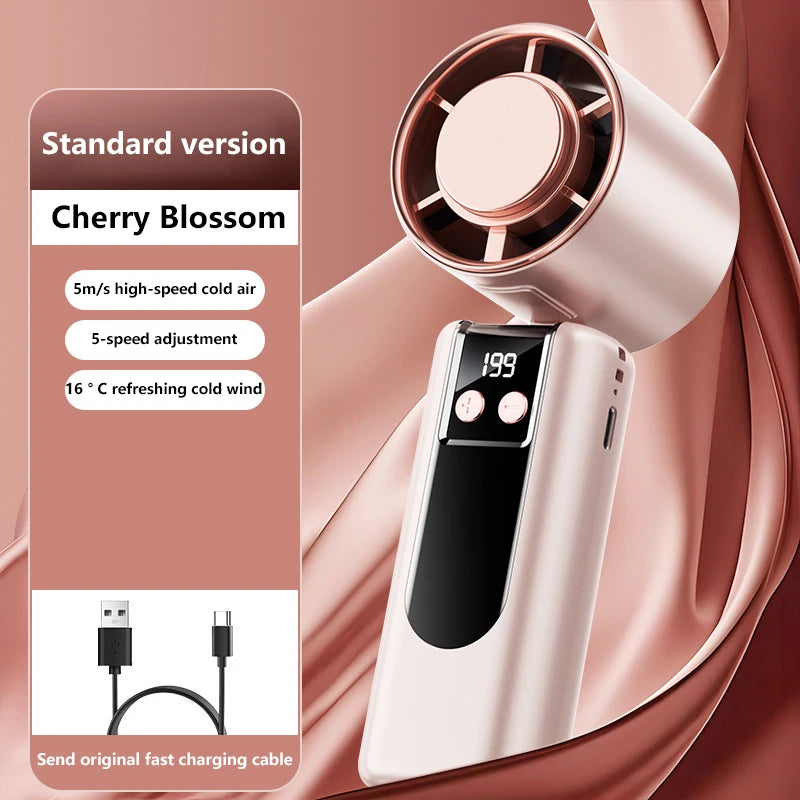 CoolBreeze Handventilator mit Kühlfunktion | USB-betrieben | Digitalanzeige | 3 Geschwindigkeitsmodi