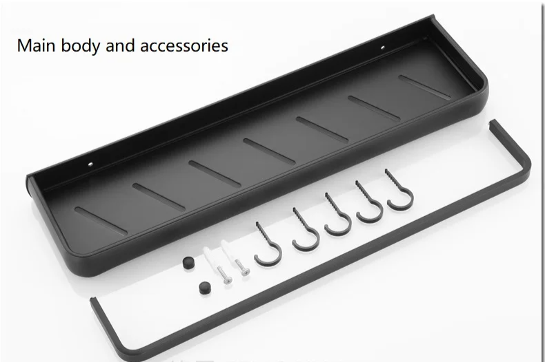 Black aluminum corner shelf without drilling - Voltyx