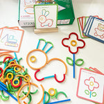 Creative Wooden Building Set with Activity Cards for Children