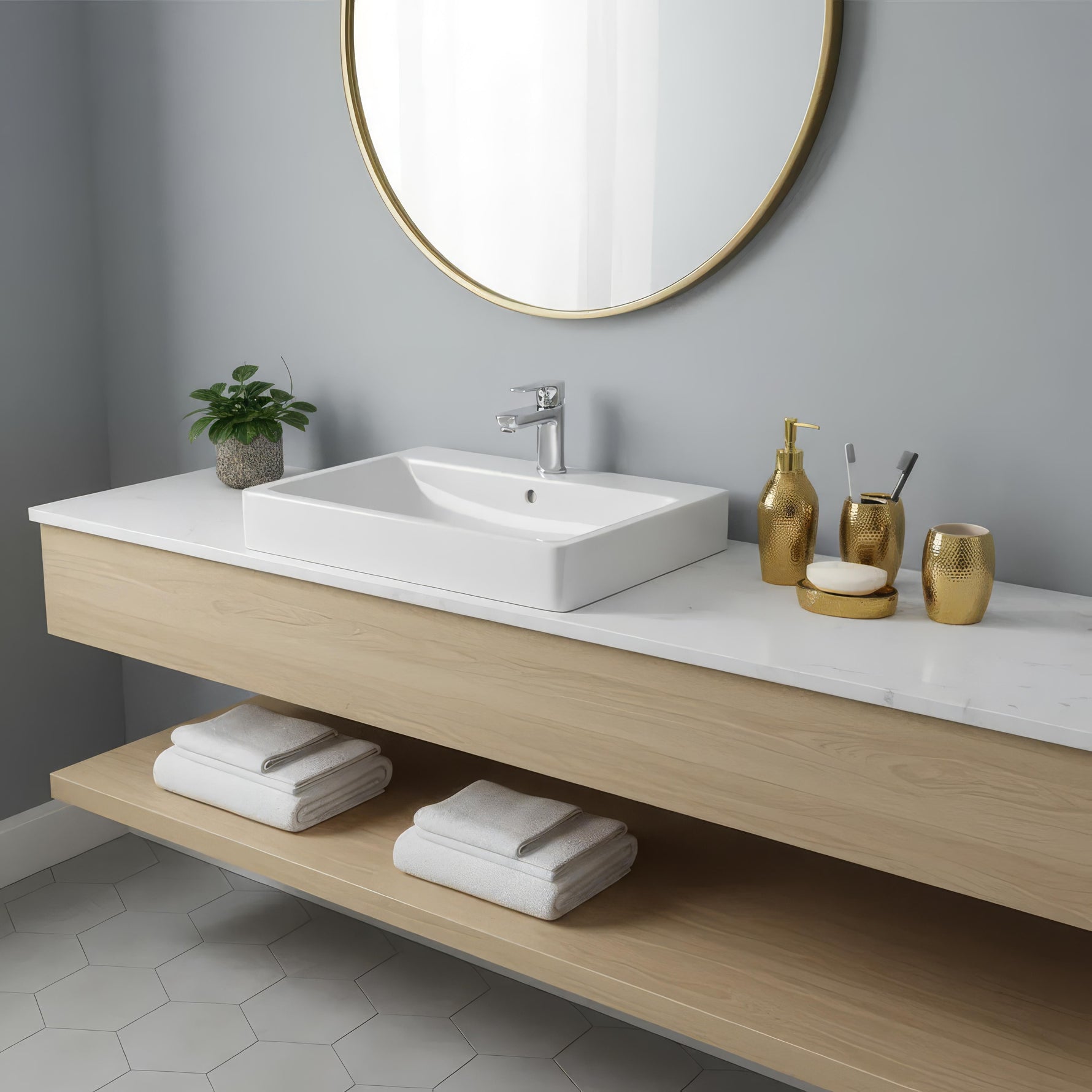 Stilvolles 5-teiliges Badezimmer-Accessoire-Set aus Keramik