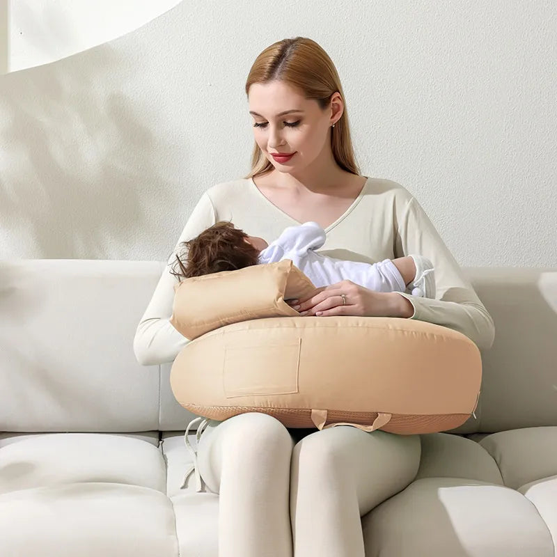 Ergonomic Nursing Pillow with Back Support for Comfortable Feeding