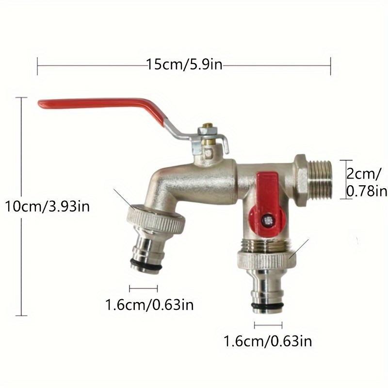 Double stainless steel faucet with two outlets