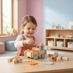 Wooden Building Block Set in Montessori Style – Stacking and Construction Toy