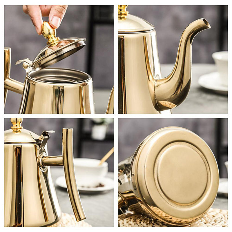Elegant Stainless Steel Teapot with Removable Infuser – 1L, 1.5L, 2L