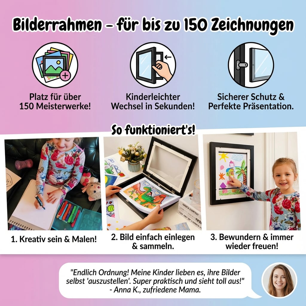 Frame for up to 150 artworks – picture holder