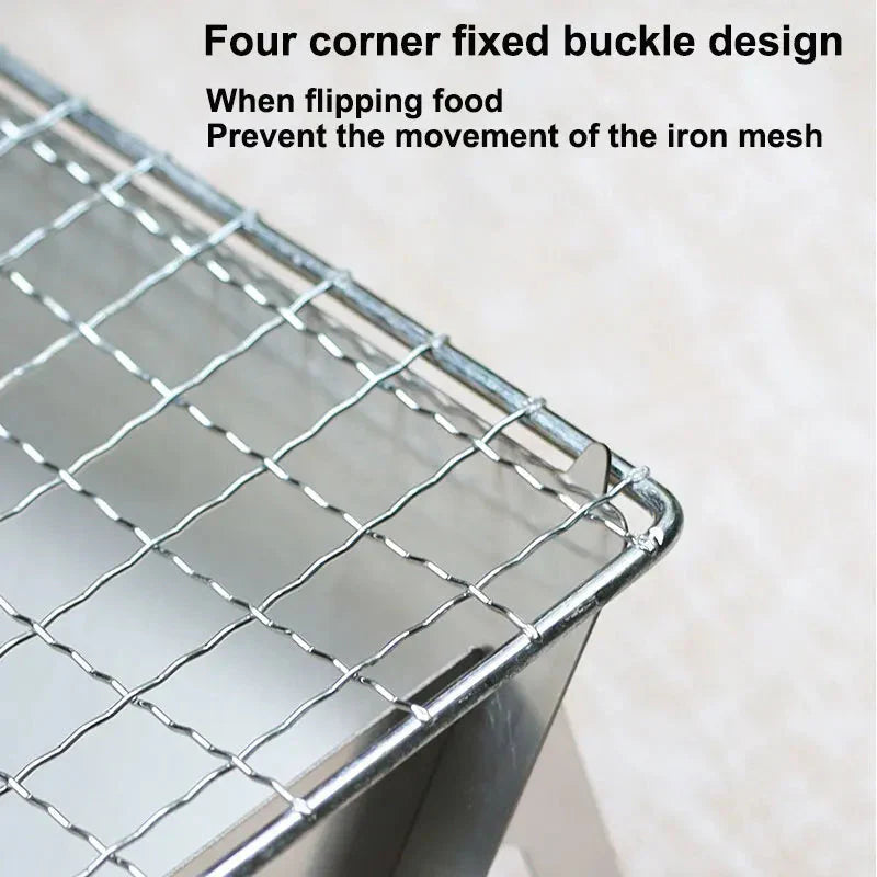 Portable Foldable Stainless Steel Grill for Camping and Picnics