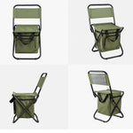 Komfortabler Campingstuhl mit Kühltasche für unterwegs