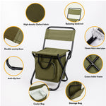Komfortabler Campingstuhl mit Kühltasche für unterwegs