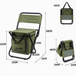 Komfortabler Campingstuhl mit Kühltasche für unterwegs