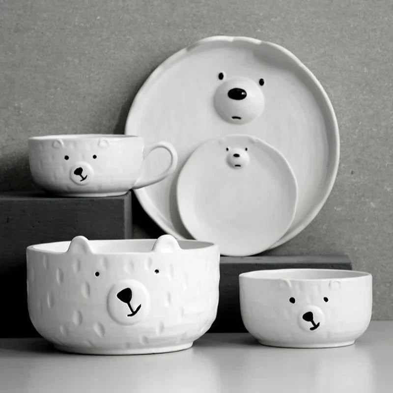 Playful Polar Bear Ceramic Dinnerware Set for Any Occasion