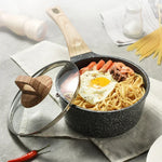 Cast iron, non-stick frying pan and saucepan for the kitchen