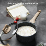 Cast iron, non-stick frying pan and saucepan for the kitchen