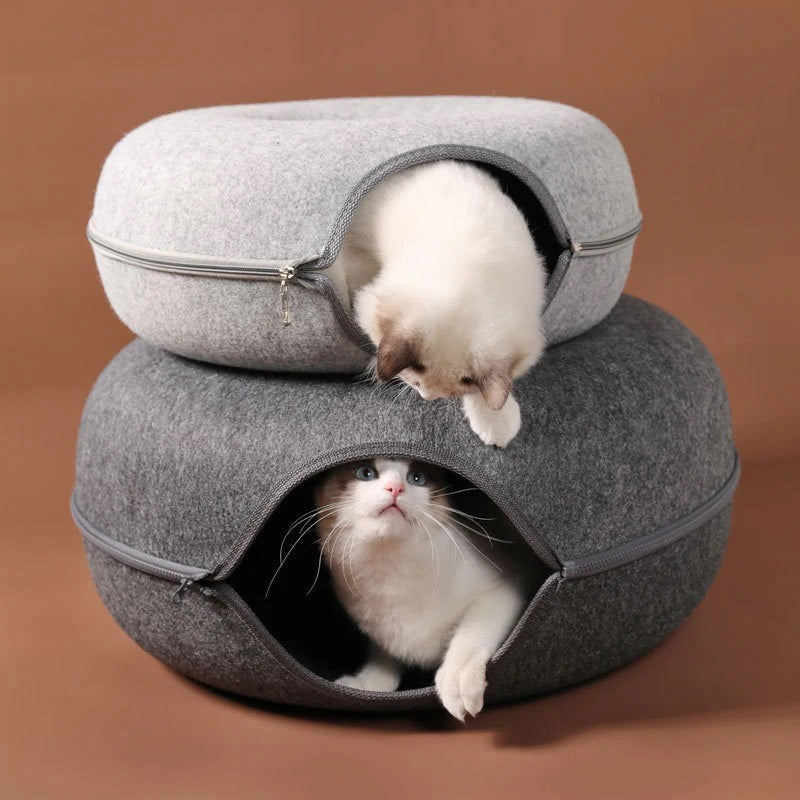 Interactive Donut-Shaped Cat Cave