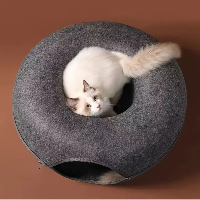 Interactive Donut-Shaped Cat Cave