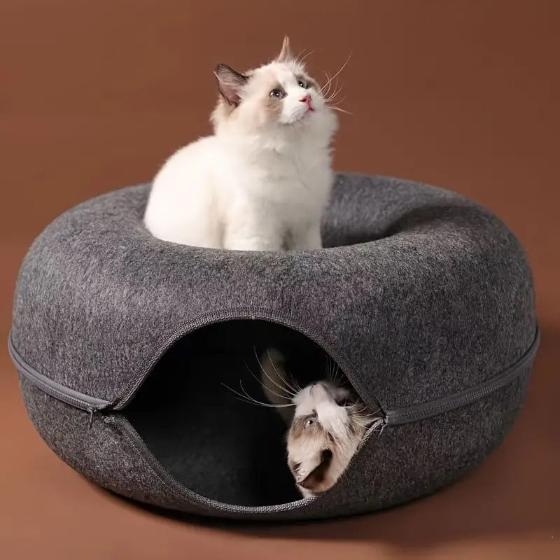 Interactive Donut-Shaped Cat Cave