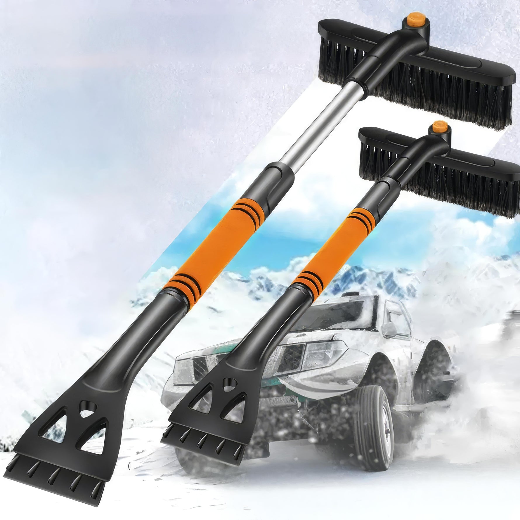 FlexiSnow – Praktische 2-in-1 Schneeschaufel für Ihr Auto