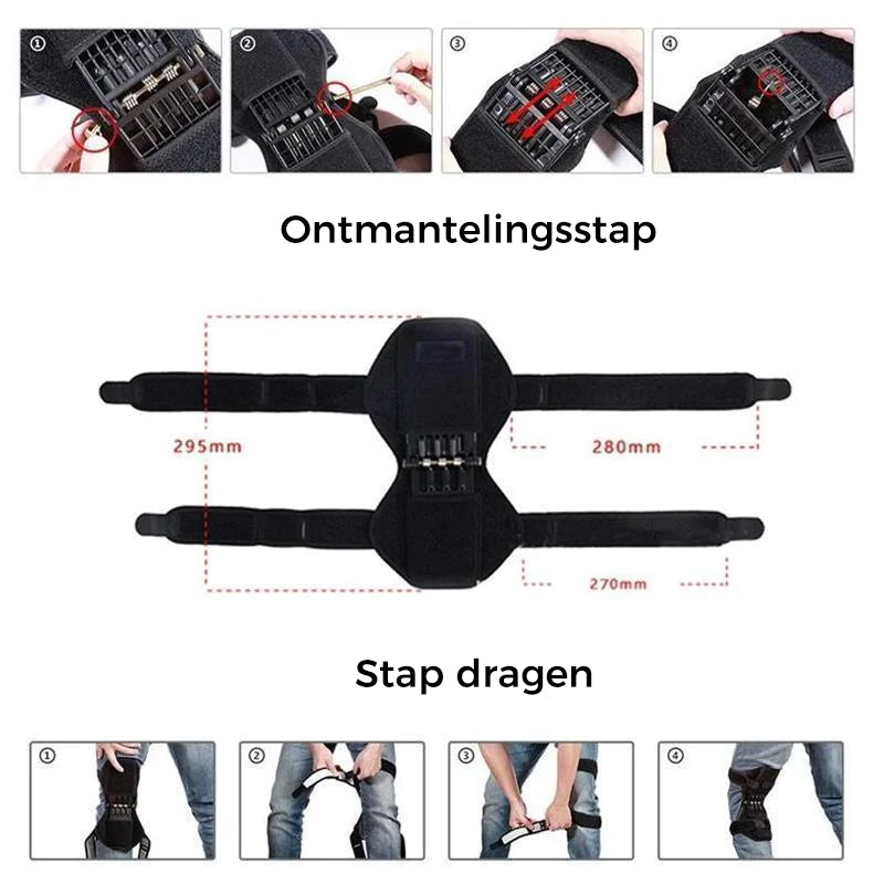 Knee brace with spring support for optimal stability