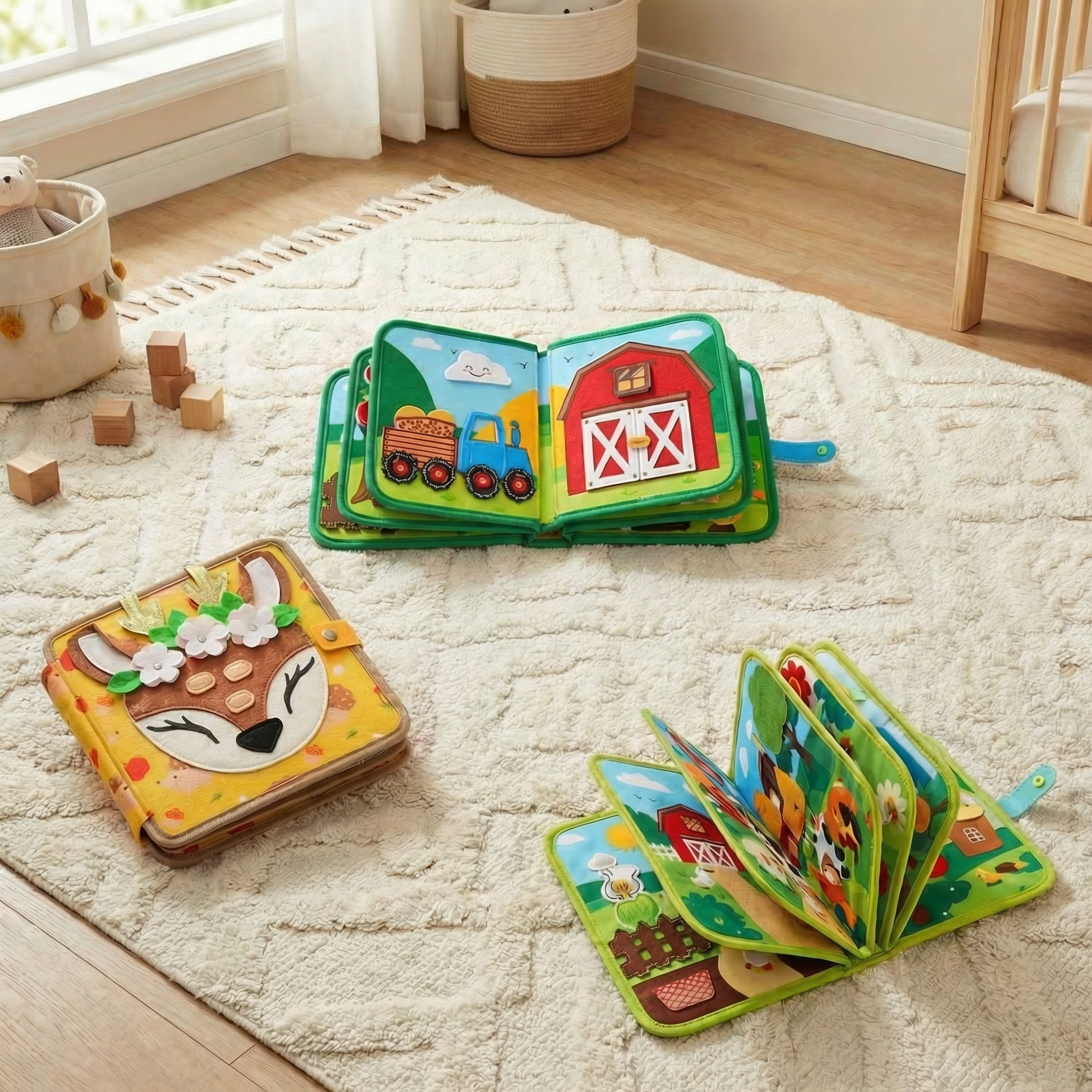 Learning book set of 3 parts for Montessori play and stories