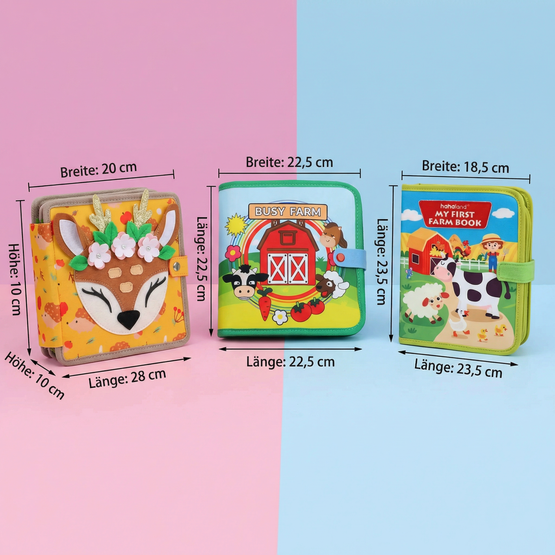 Learning book set of 3 parts for Montessori play and stories