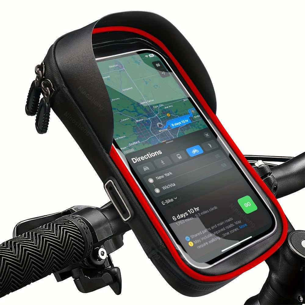 Waterproof Smartphone Holder for Bicycle and Motorcycle – 360° Rotatable, Suitable for 4.5–6.4 Inch