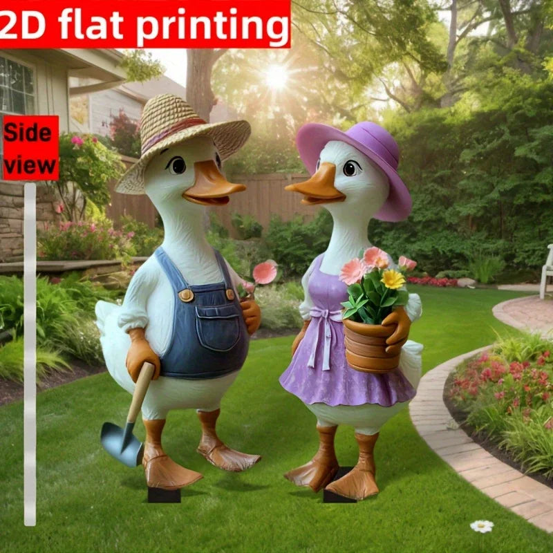 Fröhlicher Gartenstecker Ente | Charmante Acrylfigur für Ihren Garten