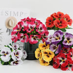 Elegante Kunststiefmütterchen | 5 Stiele für Events und Dekoration