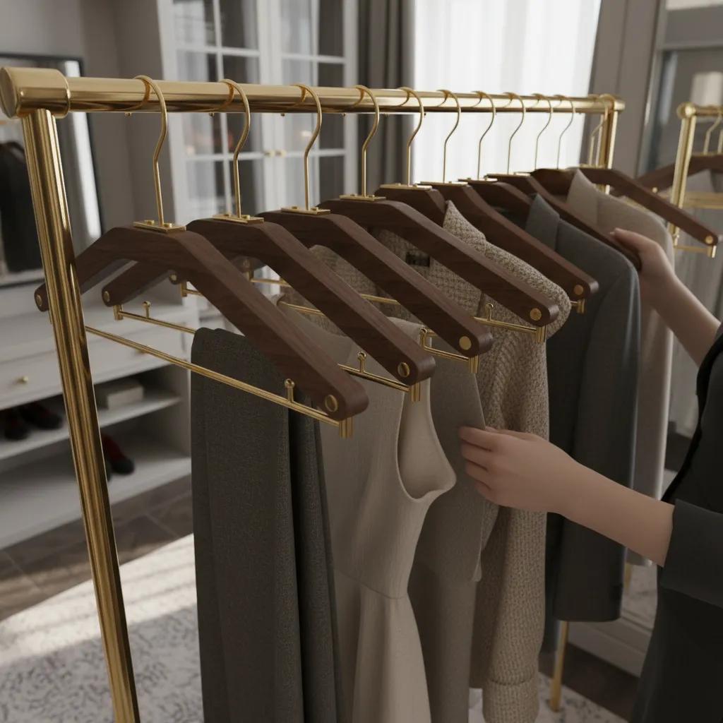 NobleWood – Elegant Wooden Hangers for Stylish Wardrobes (3 pieces)