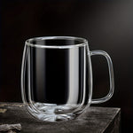 Elegant Borosilicate Glass Insulated Mug – Heat-Resistant & Stylish