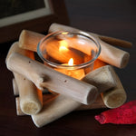 Nature-inspired tealight holder made from driftwood for your home