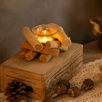 Nature-inspired tealight holder made from driftwood for your home
