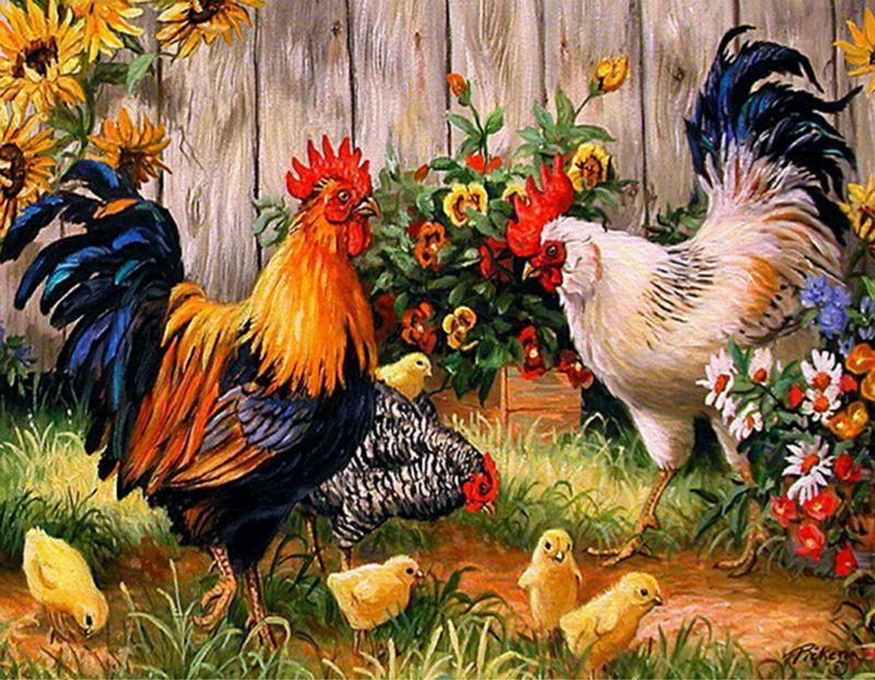 Painting Set for Chickens in the Garden - GemPaint