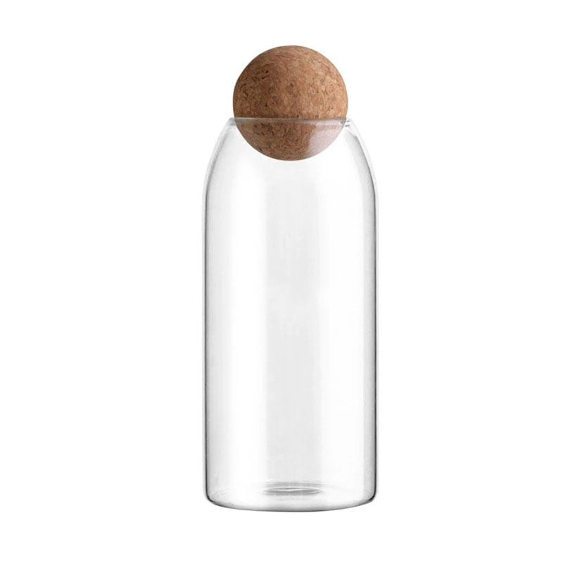 Clear Glass Kitchen Canister with Cork Lid – Airtight
