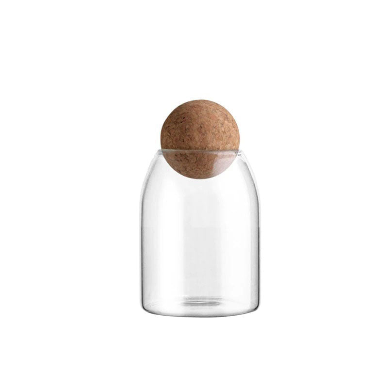 Clear Glass Kitchen Canister with Cork Lid – Airtight